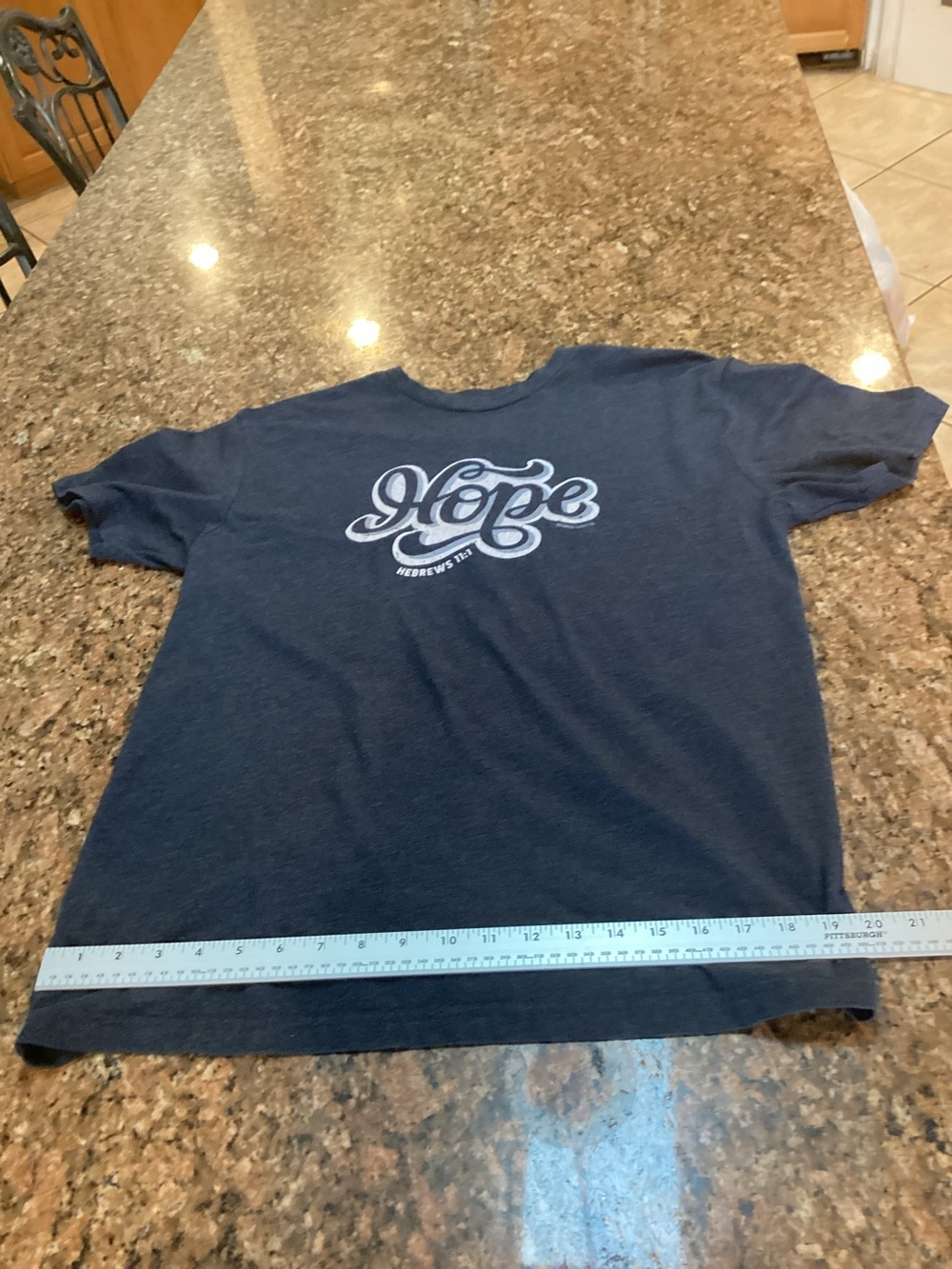 'Hope' , Hebrews 11: 1, Graphic Tee - Navy Blue,Size Adult Medium